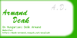 armand deak business card