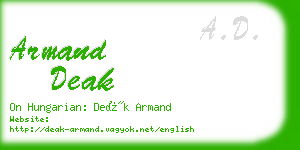 armand deak business card